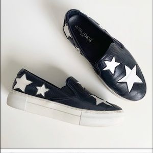 J/Slides NYC America Star Black Slip-on Sneakers